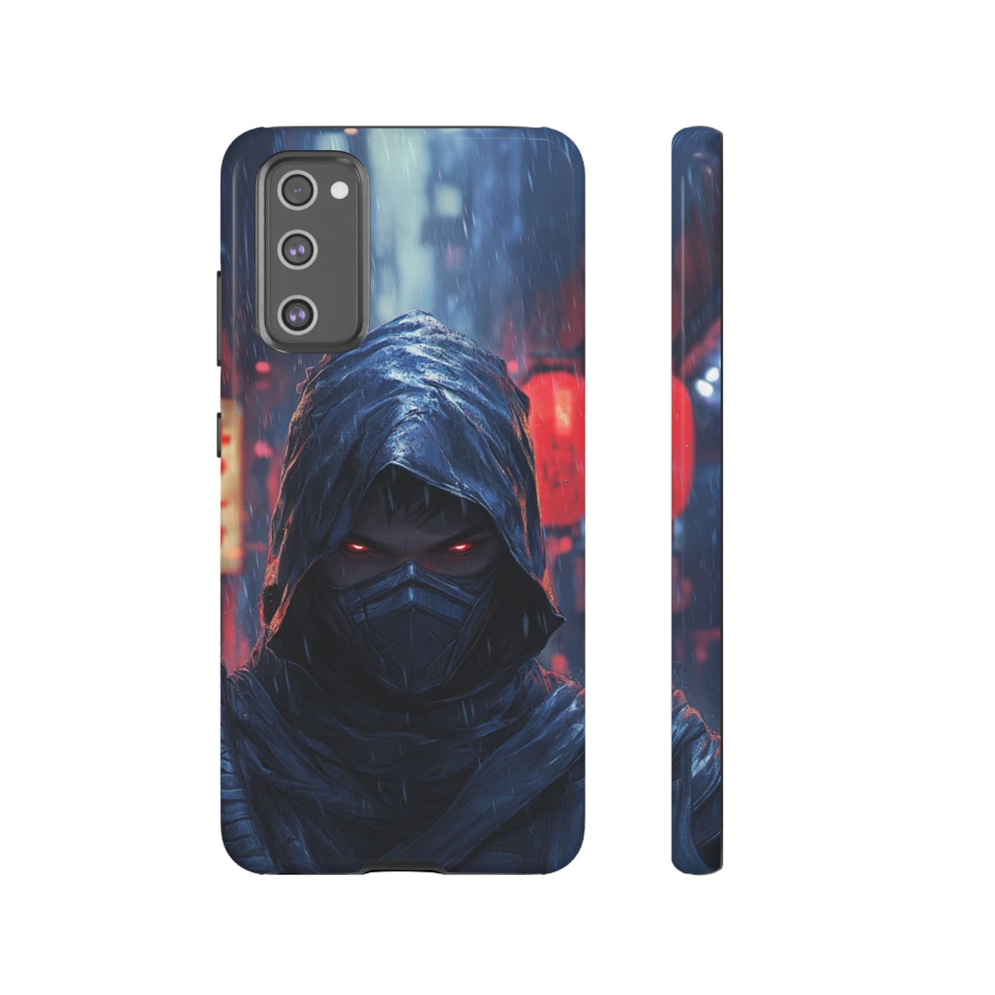 Cyberpunk Ninja Red Eyes Rain - Tough Samsung Galaxy Case