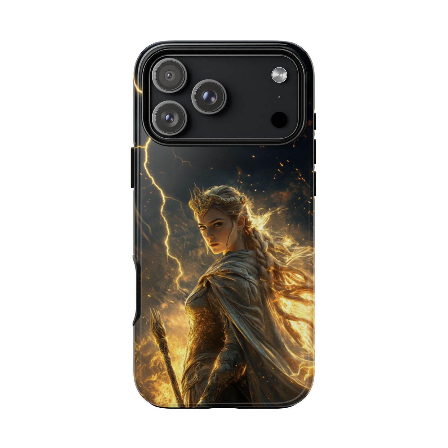 Elf Queen Golden Lightning Storm Crown - Tough iPhone Case