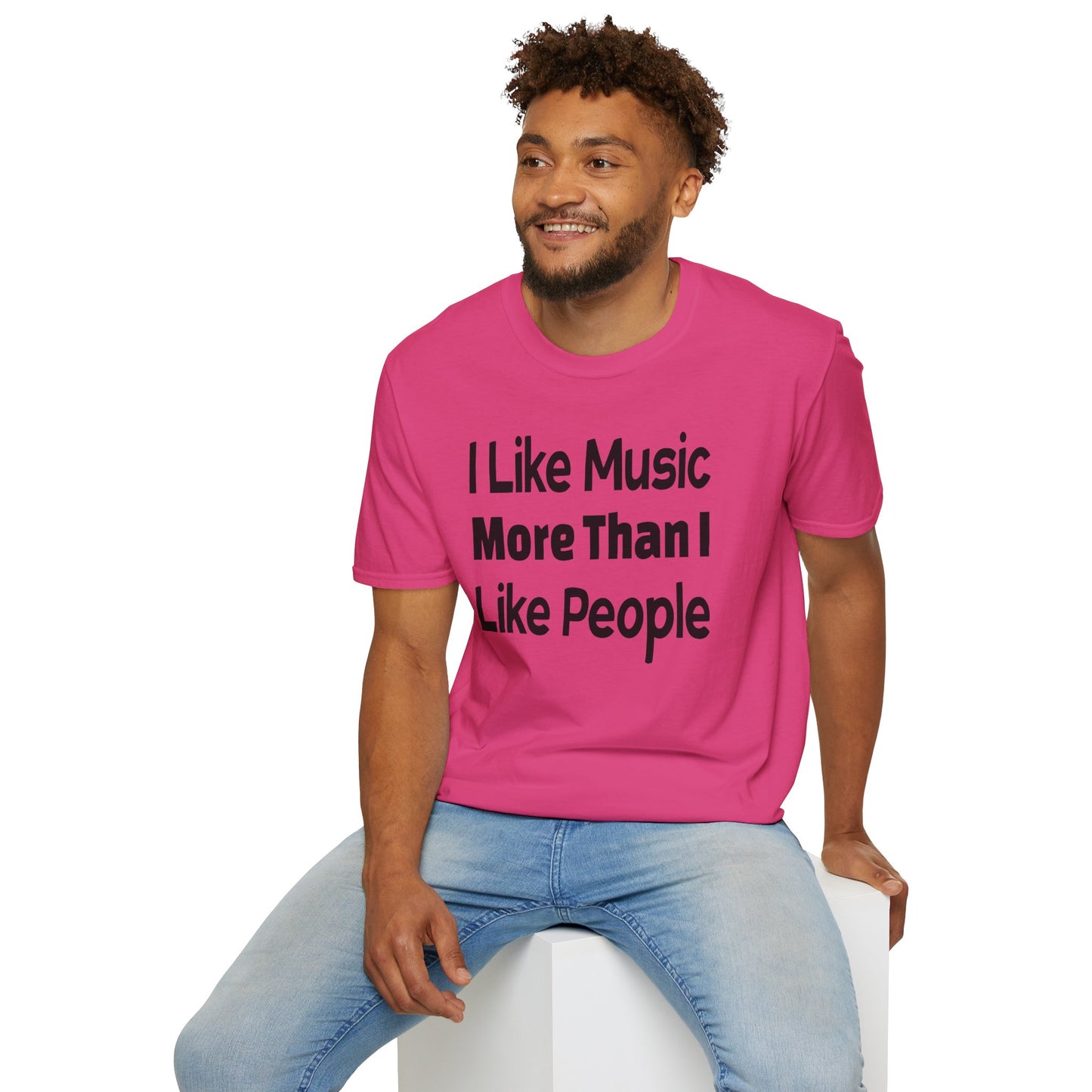 "I Like Music More Than I Like People" Unisex Soft-Style T-Shirt