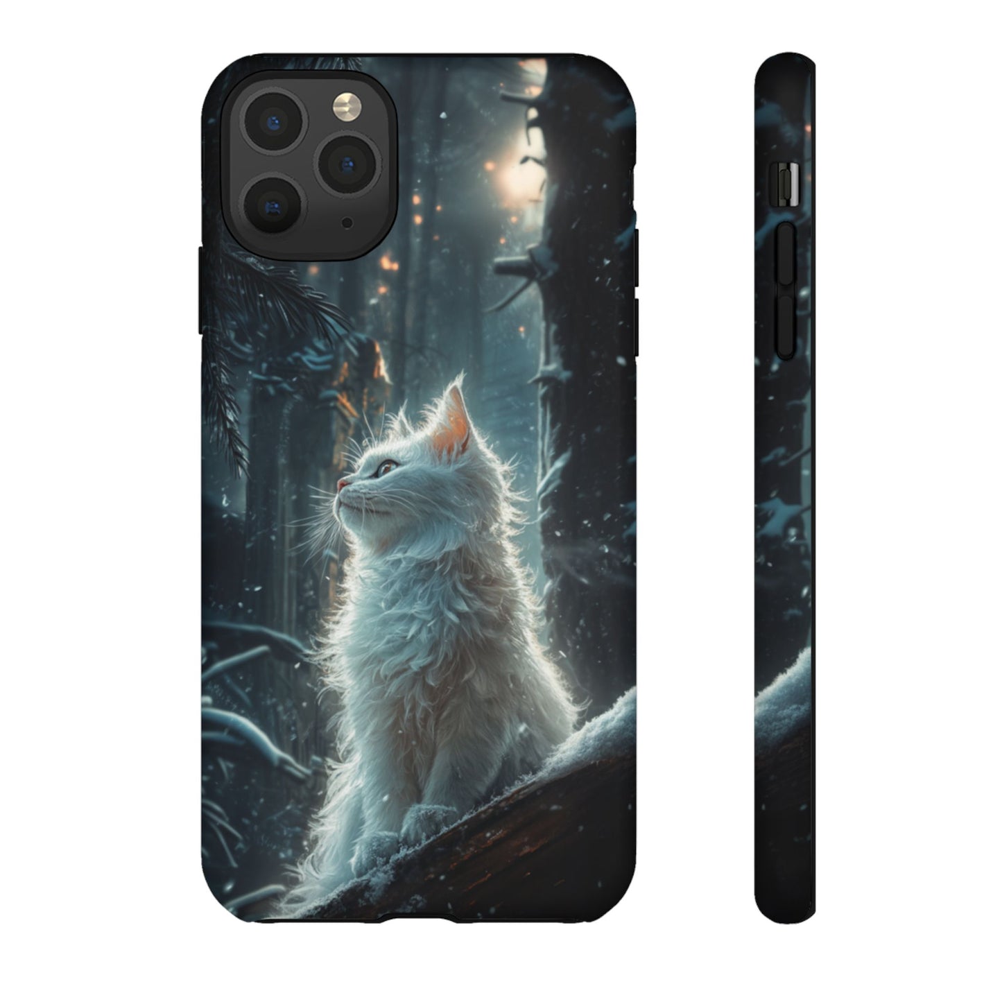 Winter Enchantment White Cat Phone Case - iPhone, Google Pixel, Samsung Galaxy