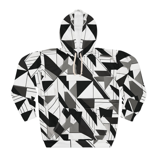 Geometric Monochrome All-Over Print Hoodie