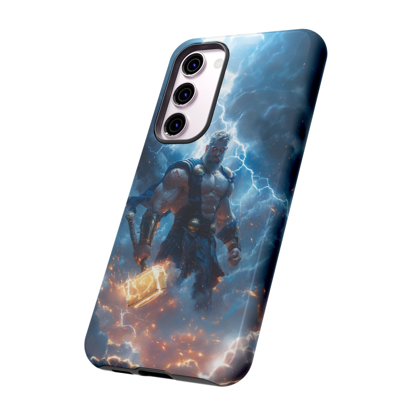 Thunderous Might: Thor Wielding Mjölnir Phone Case - iPhone, Google Pixel, Samsung