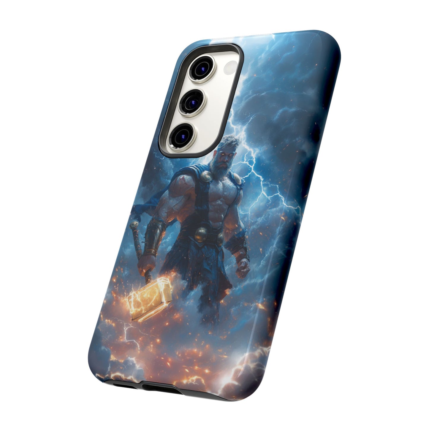 Thunderous Might: Thor Wielding Mjölnir Phone Case - iPhone, Google Pixel, Samsung