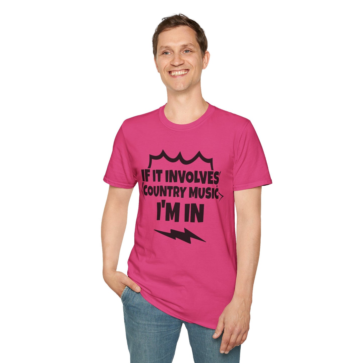 "If It Involves Country Music I'm In" Unisex Soft-Style T-Shirt