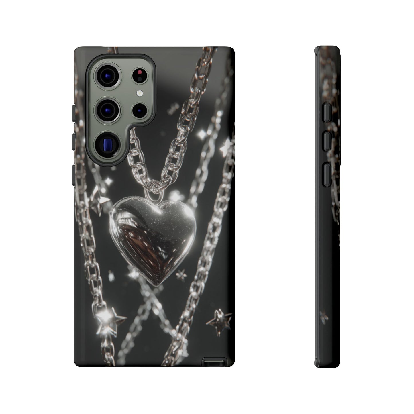 Silver Heart Chains - Tough Samsung Galaxy Case