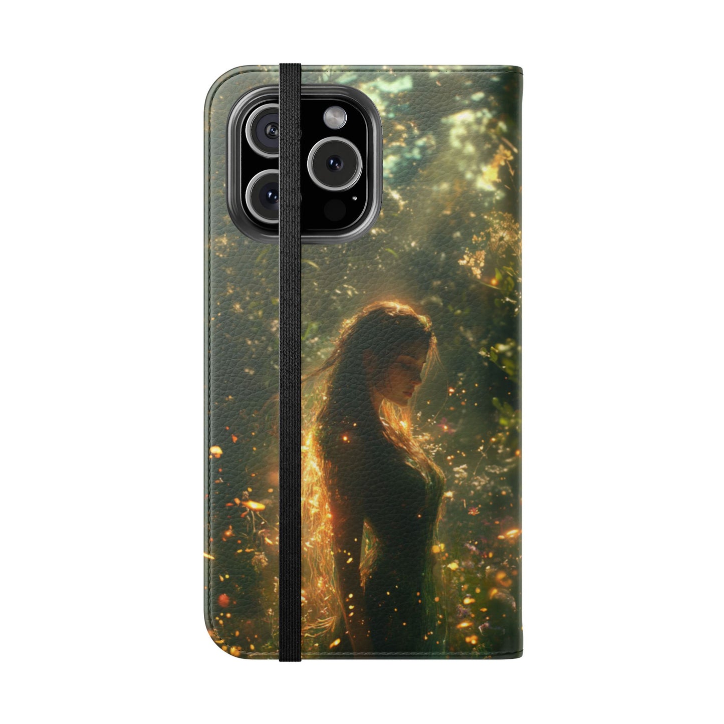 Forest Goddess Golden Light Meadow - Wallet Flip Case