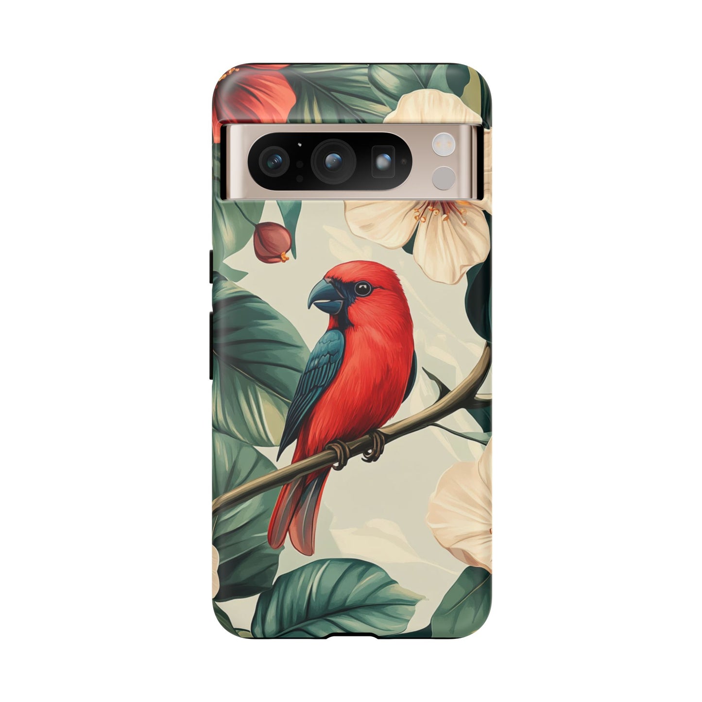 Tropical Bird and Hibiscus Phone Case – iPhone, Google Pixel, Samsung Galaxy