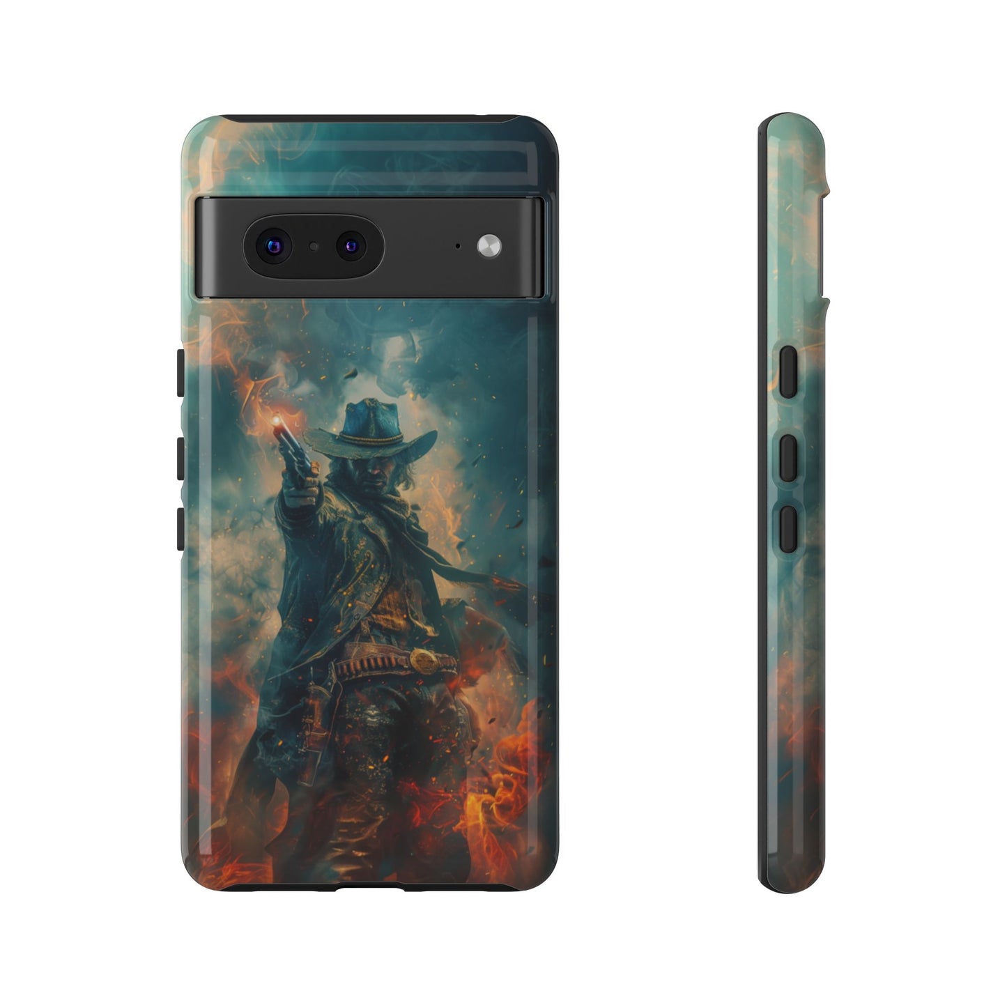 Flaming Outlaw Gunslinger – Tough Google Pixel Case