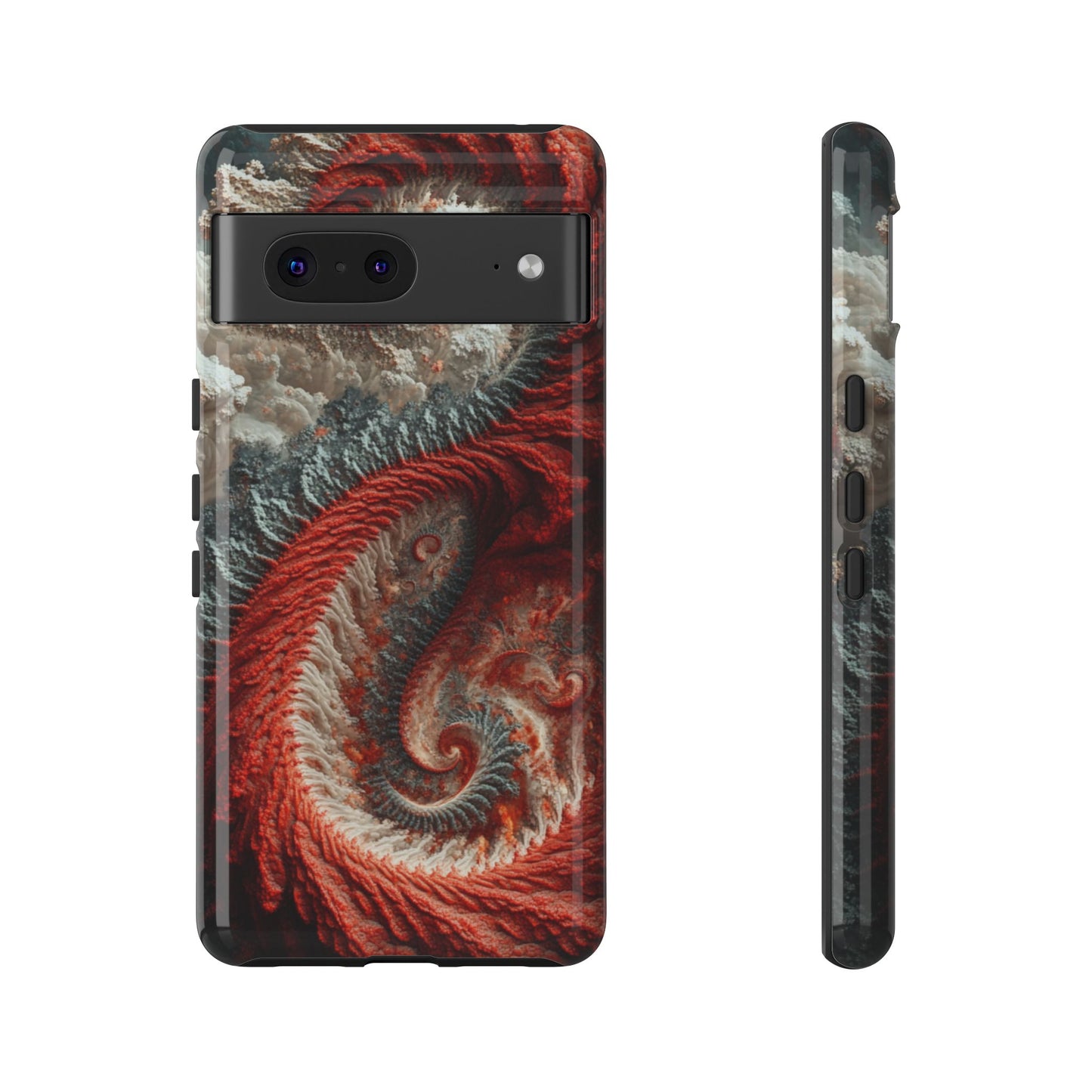 Crimson Spiral Fractal – Tough Google Pixel Case