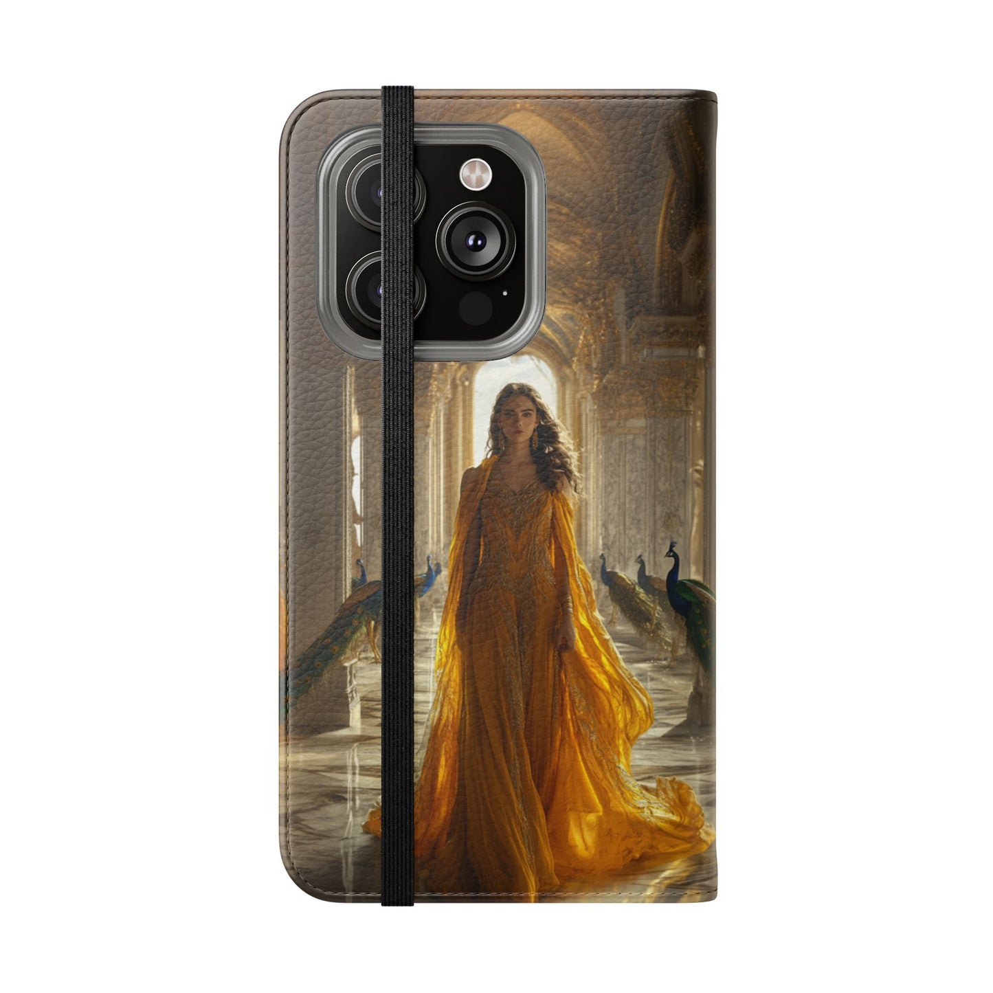 Hera Golden Palace Peacock Goddess - Wallet Flip Case
