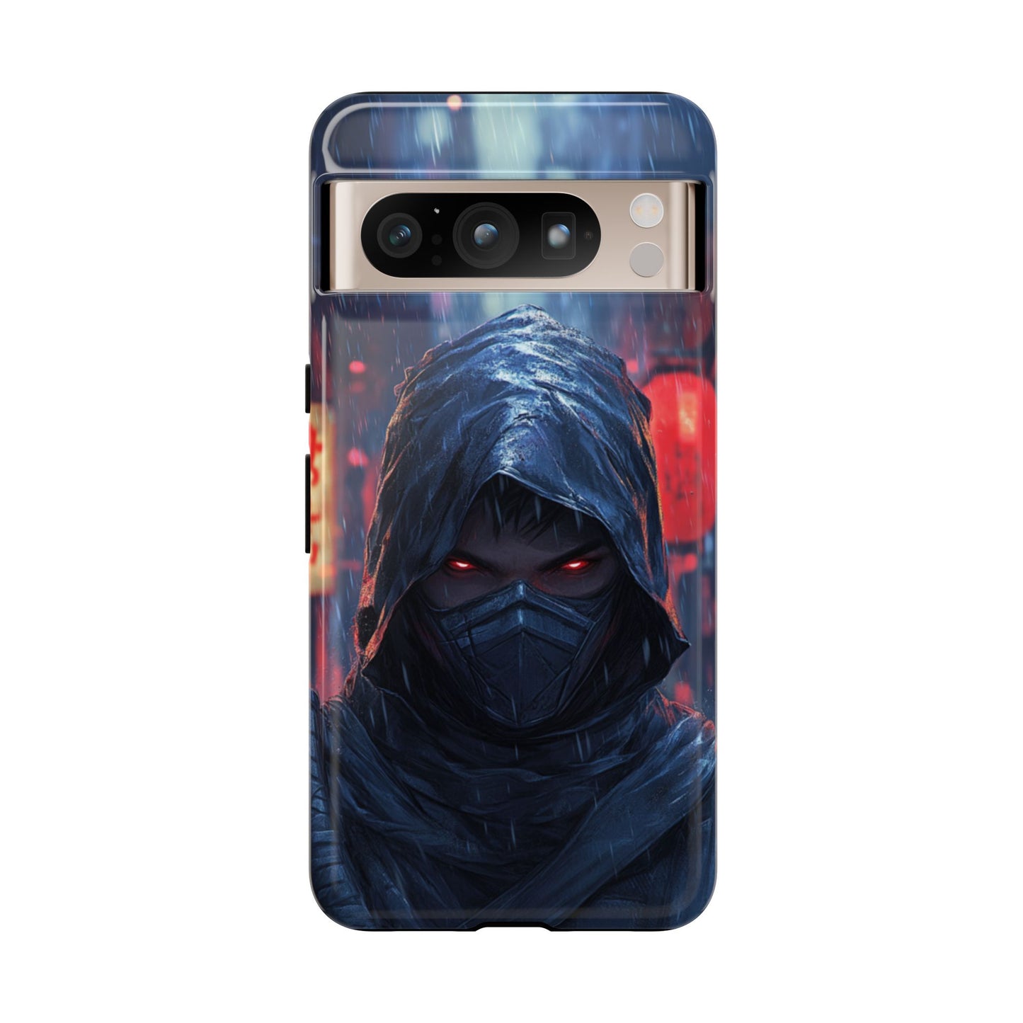 Cyberpunk Ninja Red Eyes Rain - Tough Google Pixel Case