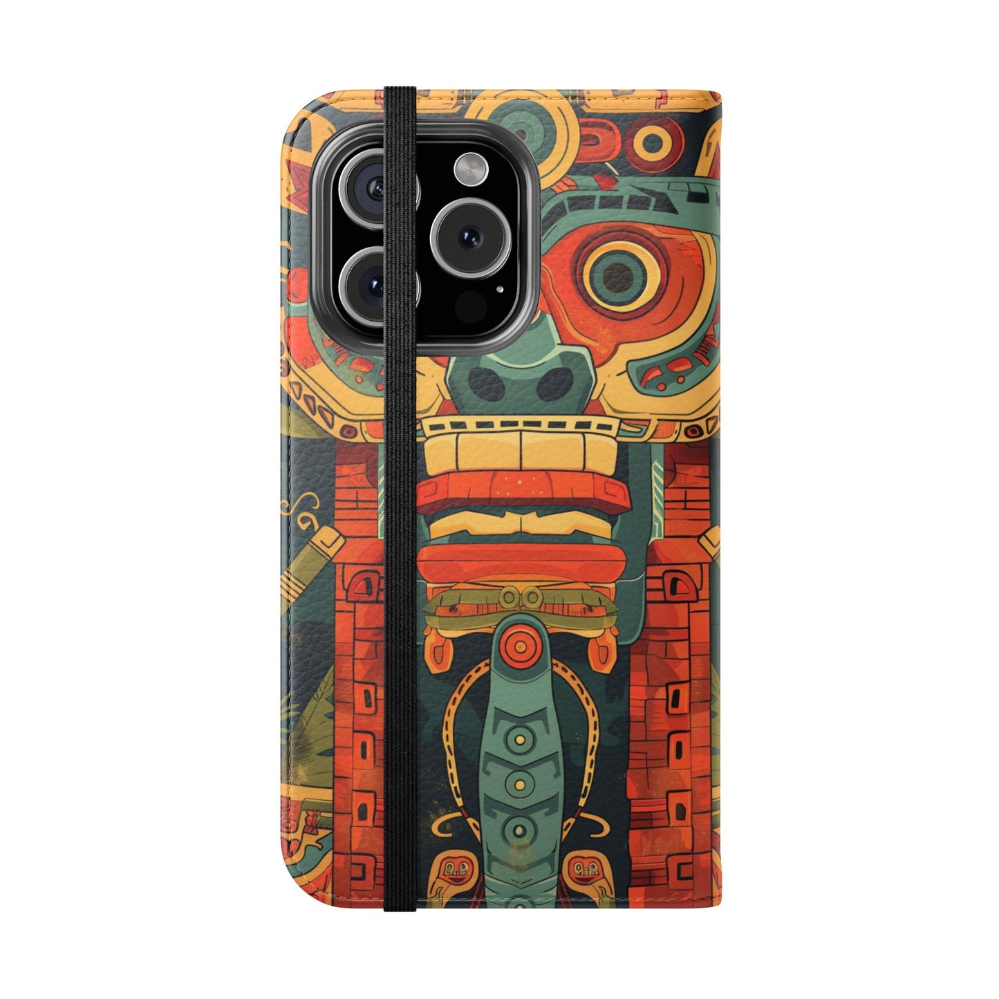 Aztec Totem Mask - Wallet Flip Case
