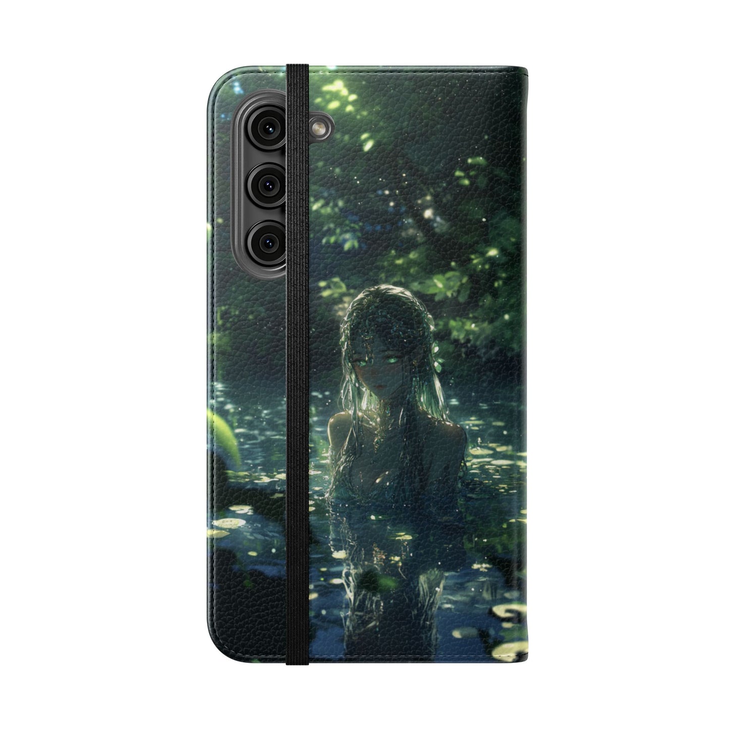 Forest Water Nymph Green Eyes Pond - Wallet Flip Case