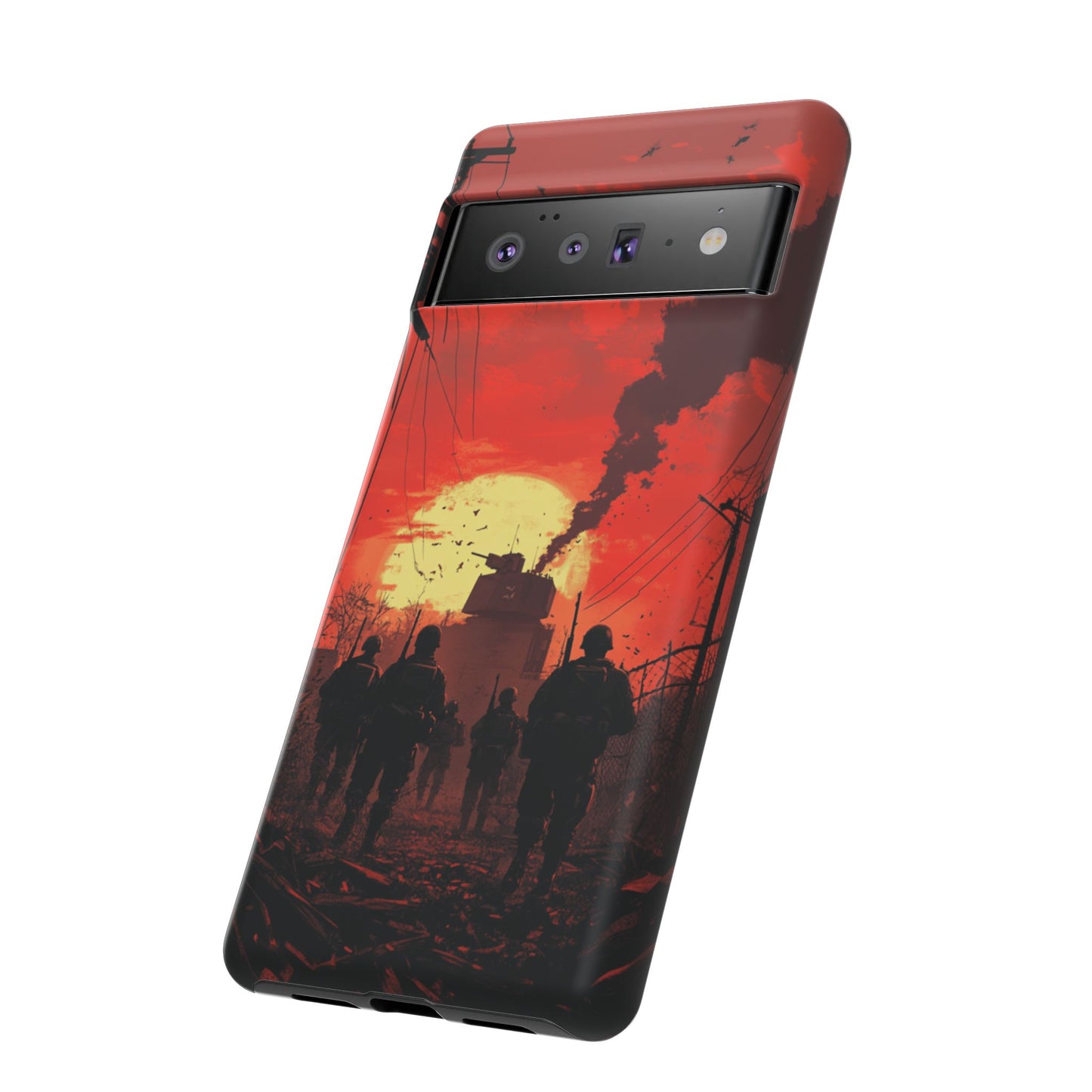 Dystopian Sunset Soldier Phone Case - iPhone, Google Pixel, Samsung Galaxy