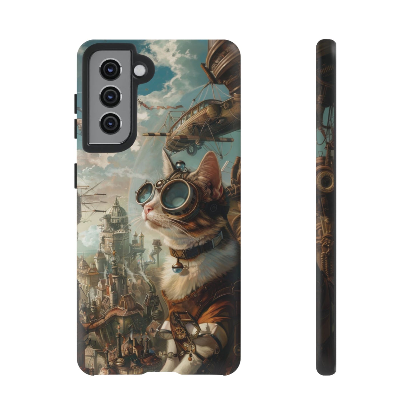 Steampunk Cat Adventurer - iPhone, Google Pixel, Samsung Galaxy