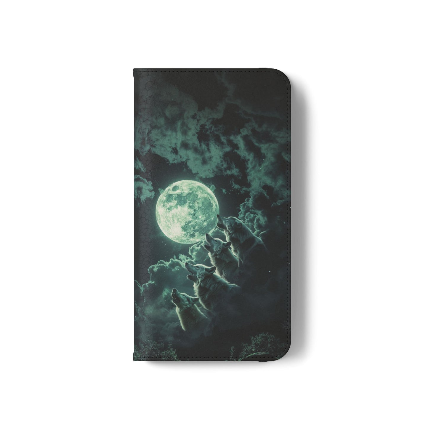 Moonlit Wolf Chorus - Wallet Flip Case