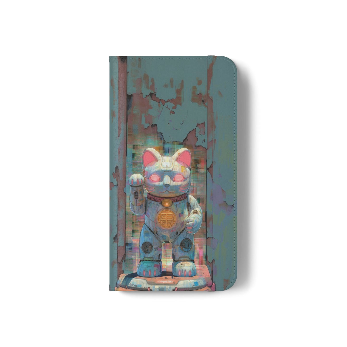 Cyber Lucky Cat - Wallet Flip Case