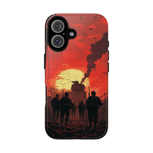 Dystopian Sunset Soldier Phone Case - iPhone, Google Pixel, Samsung Galaxy