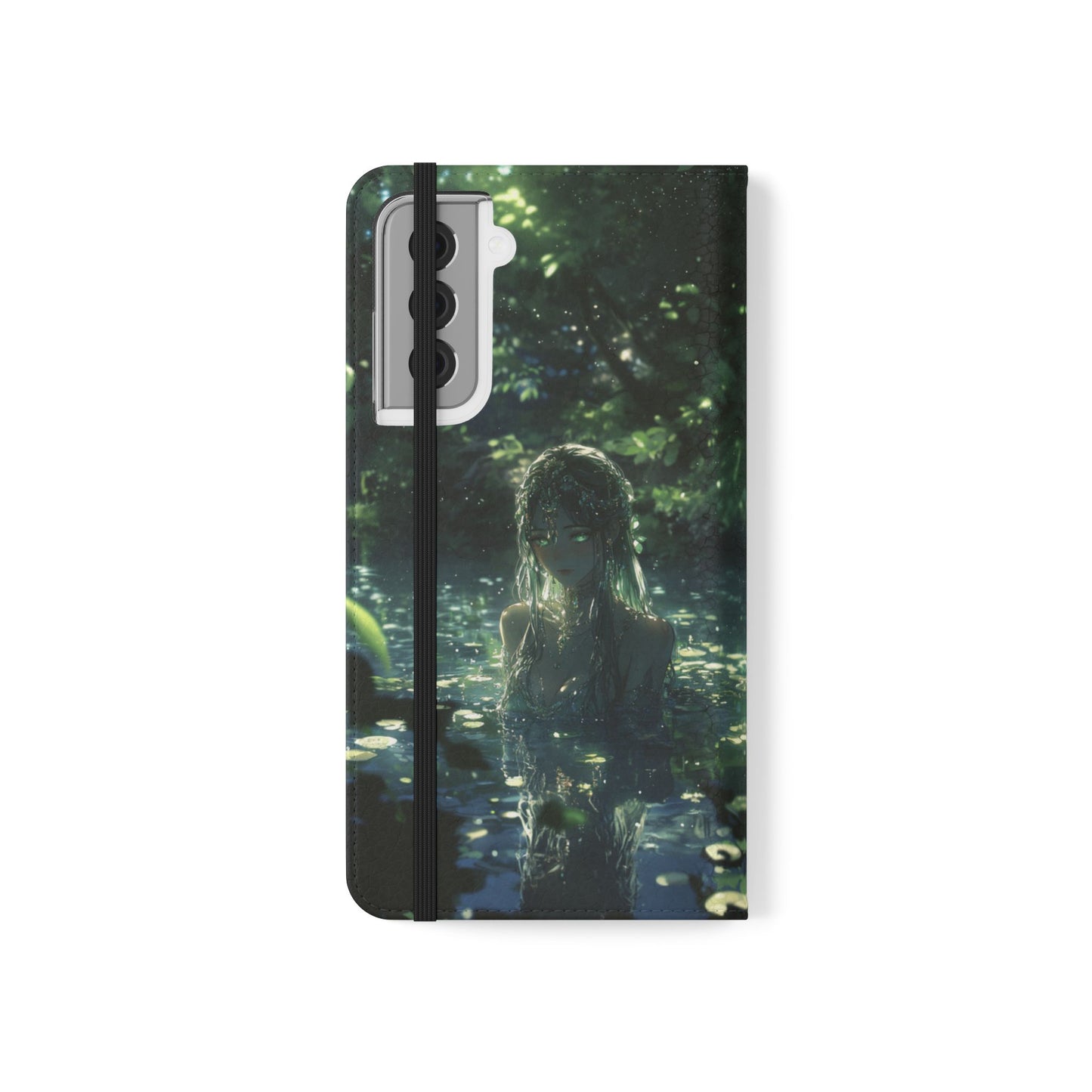 Forest Water Nymph Green Eyes Pond - Wallet Flip Case