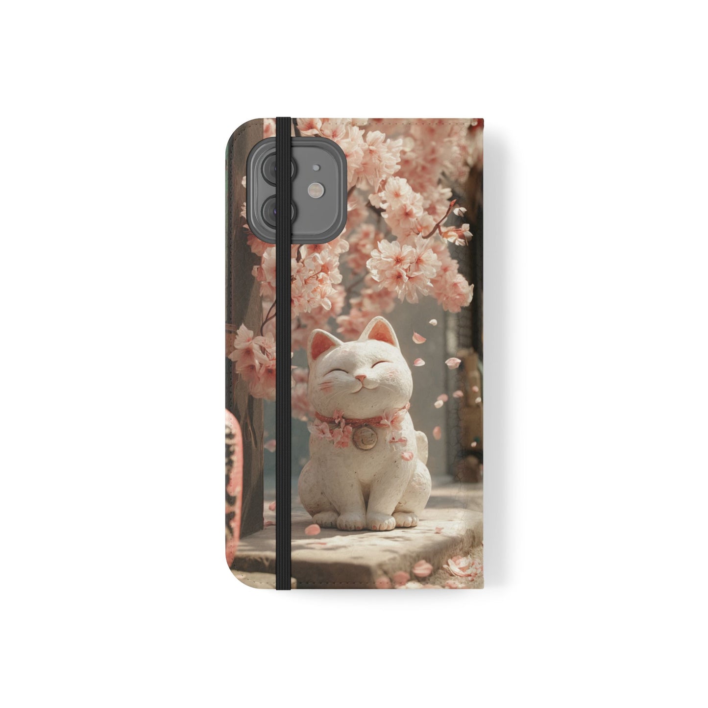 Sakura Lucky Cat - Wallet Flip Case