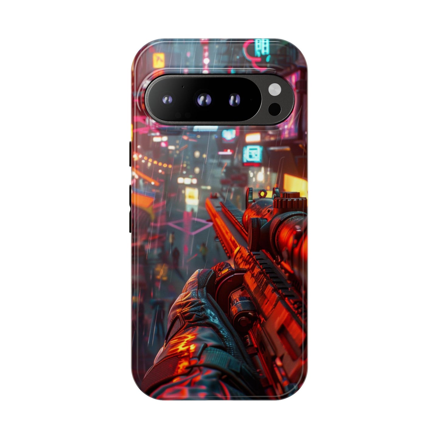 Neon Rain Sniper – Tough Google Pixel Case