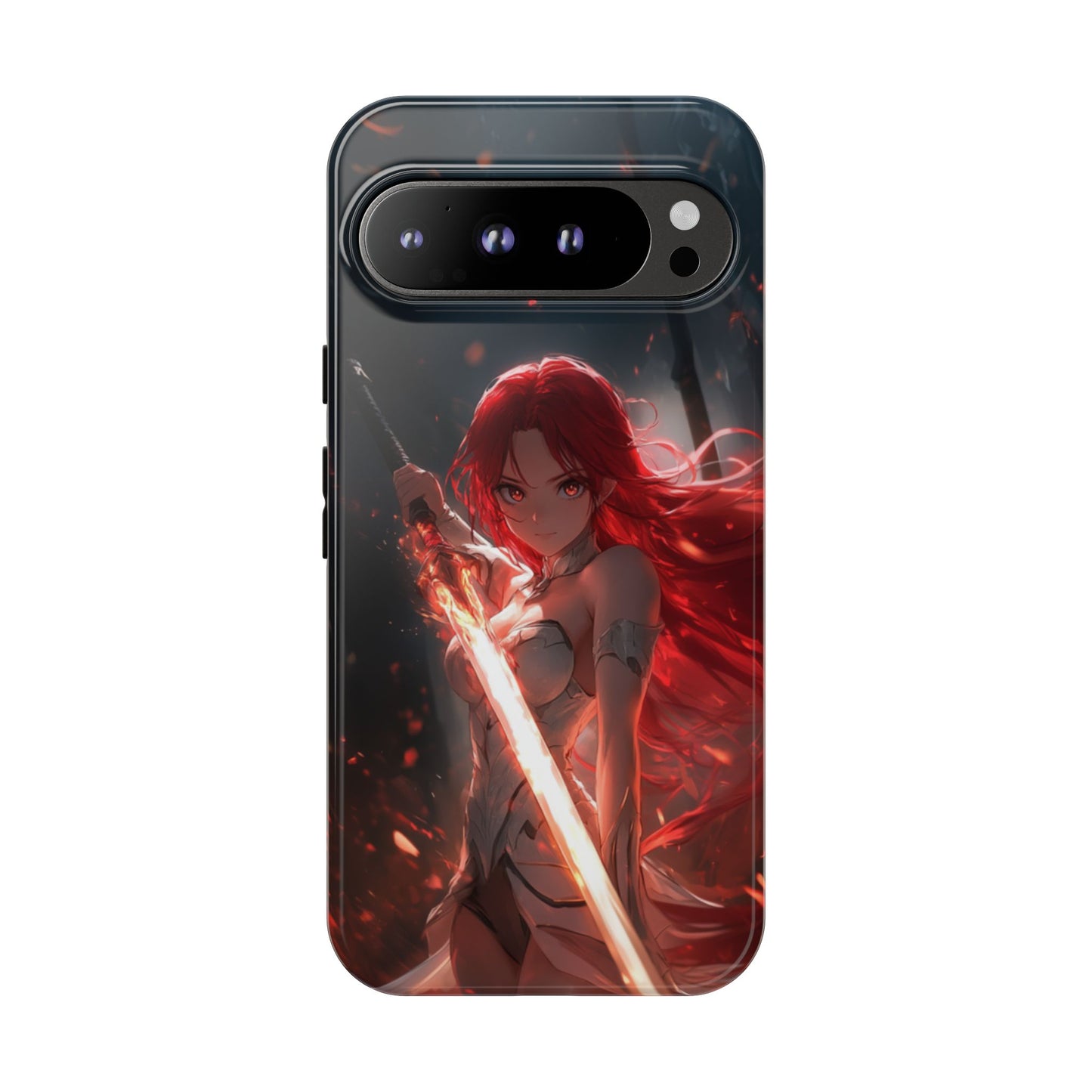 Crimson Ember Warrior – Tough Google Pixel Case