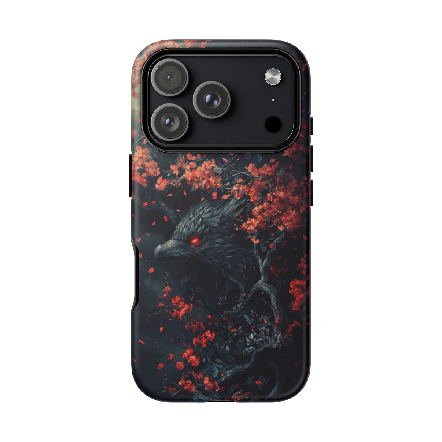 Crimson Raven Bloom – Tough iPhone Case