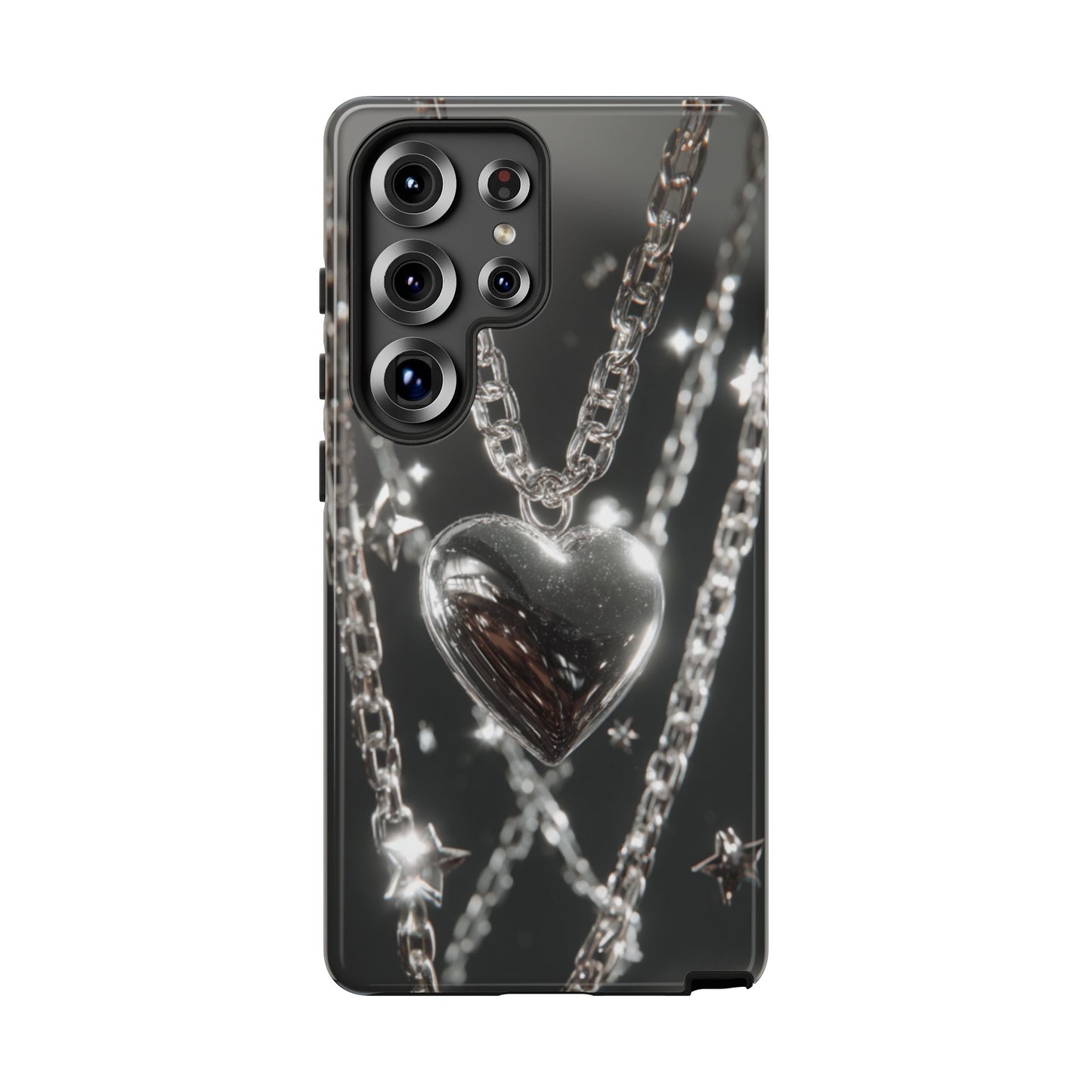 Silver Heart Chains - Tough Samsung Galaxy Case