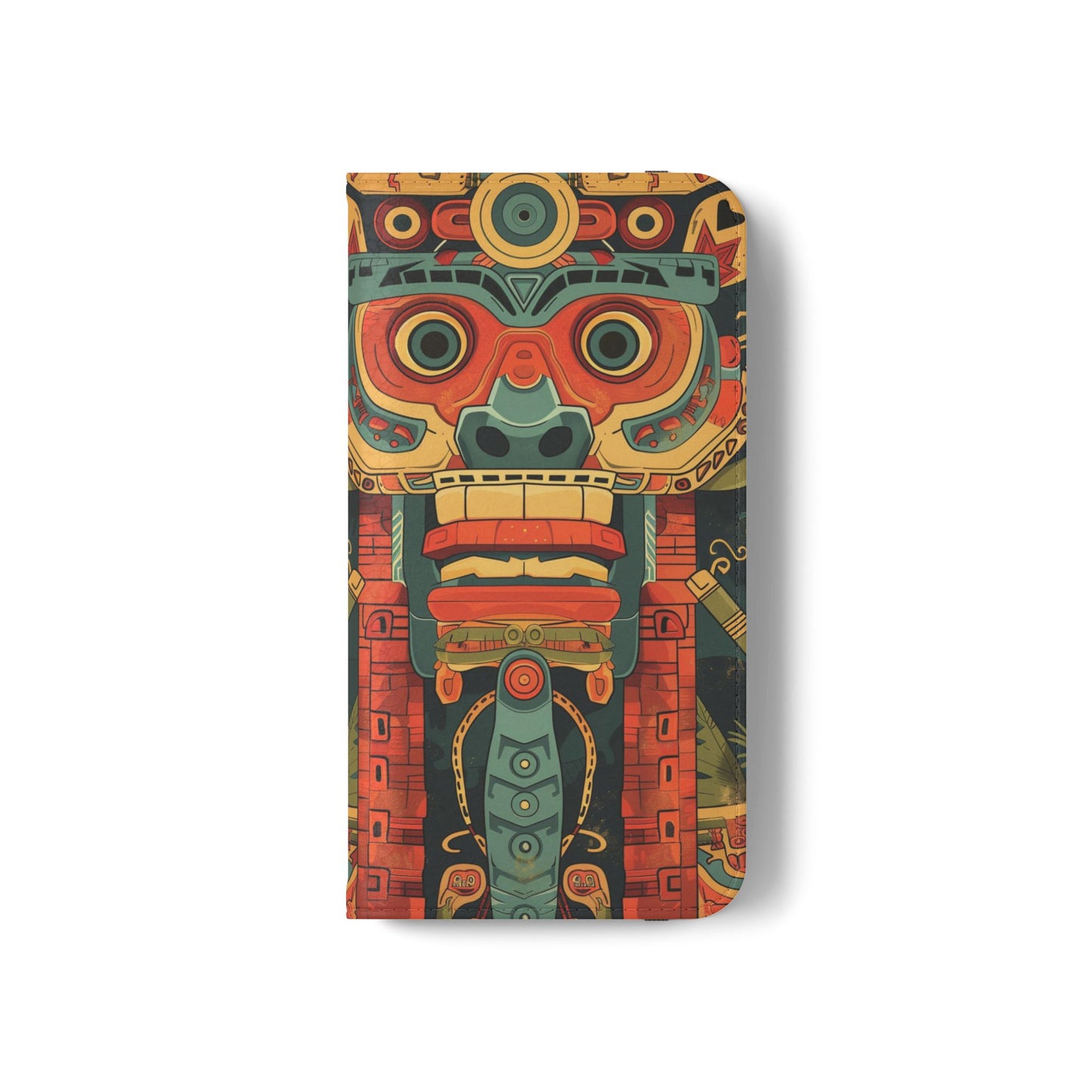Aztec Totem Mask - Wallet Flip Case