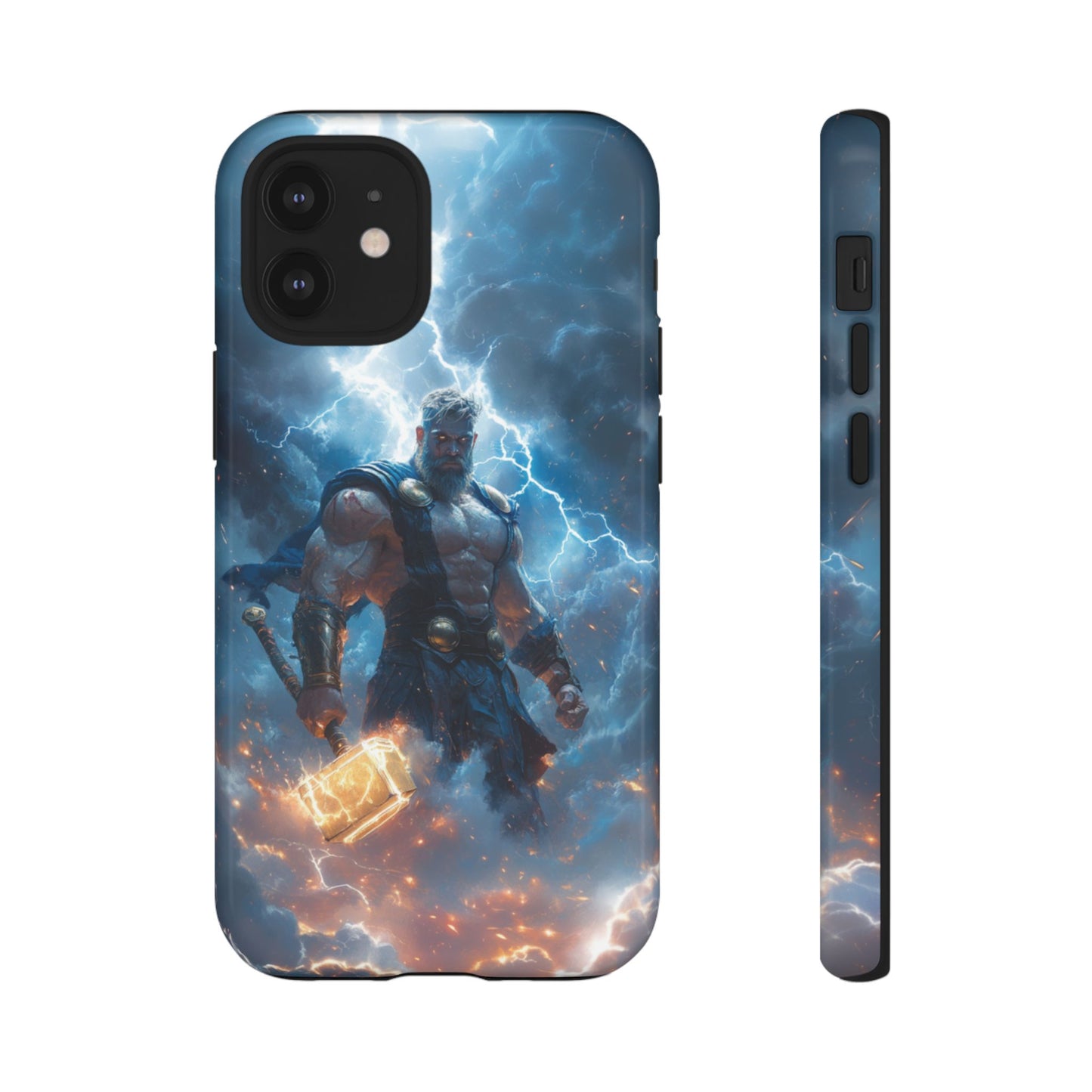 Thunderous Might: Thor Wielding Mjölnir Phone Case - iPhone, Google Pixel, Samsung