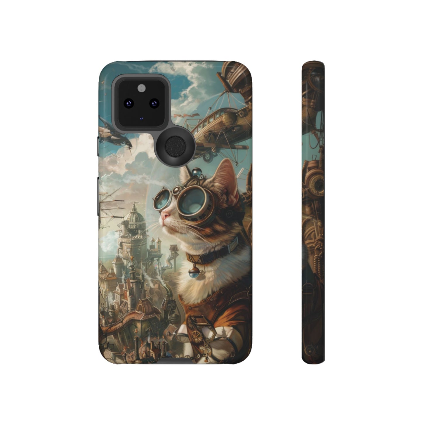 Steampunk Cat Adventurer - iPhone, Google Pixel, Samsung Galaxy