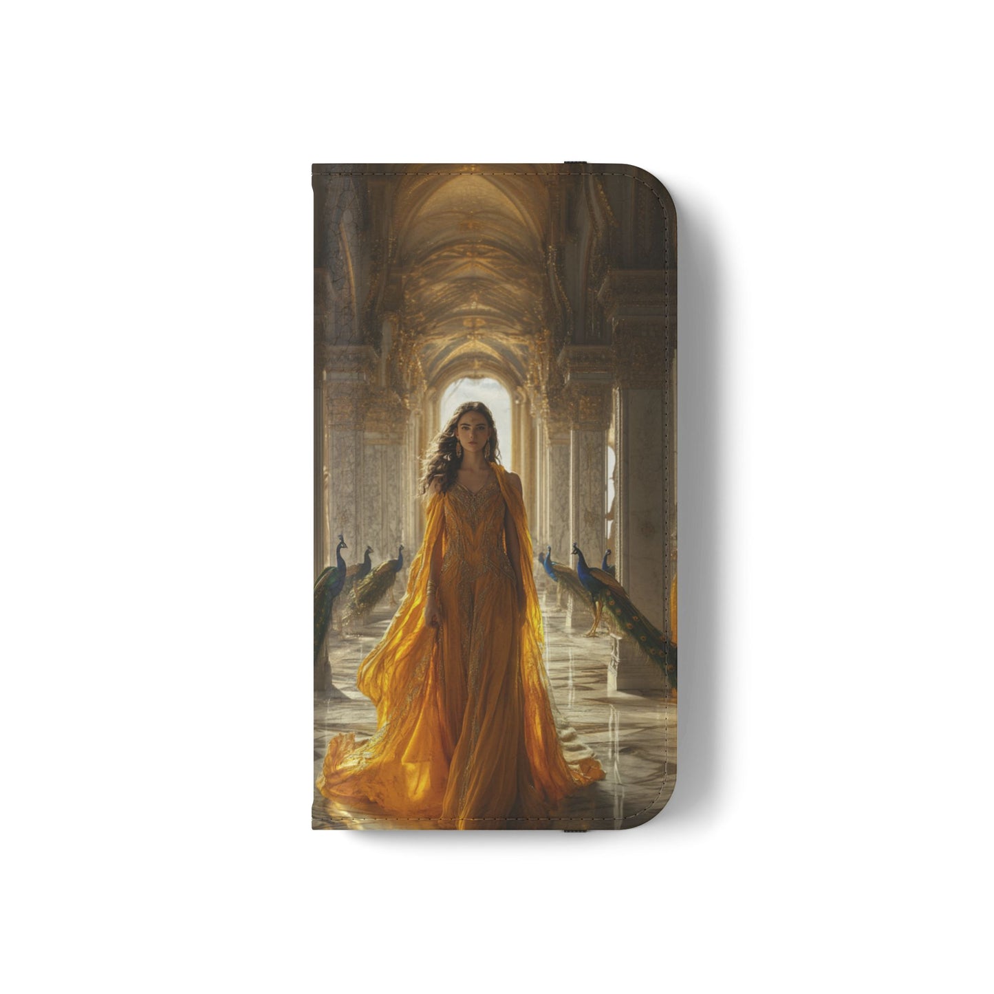 Hera Golden Palace Peacock Goddess - Wallet Flip Case