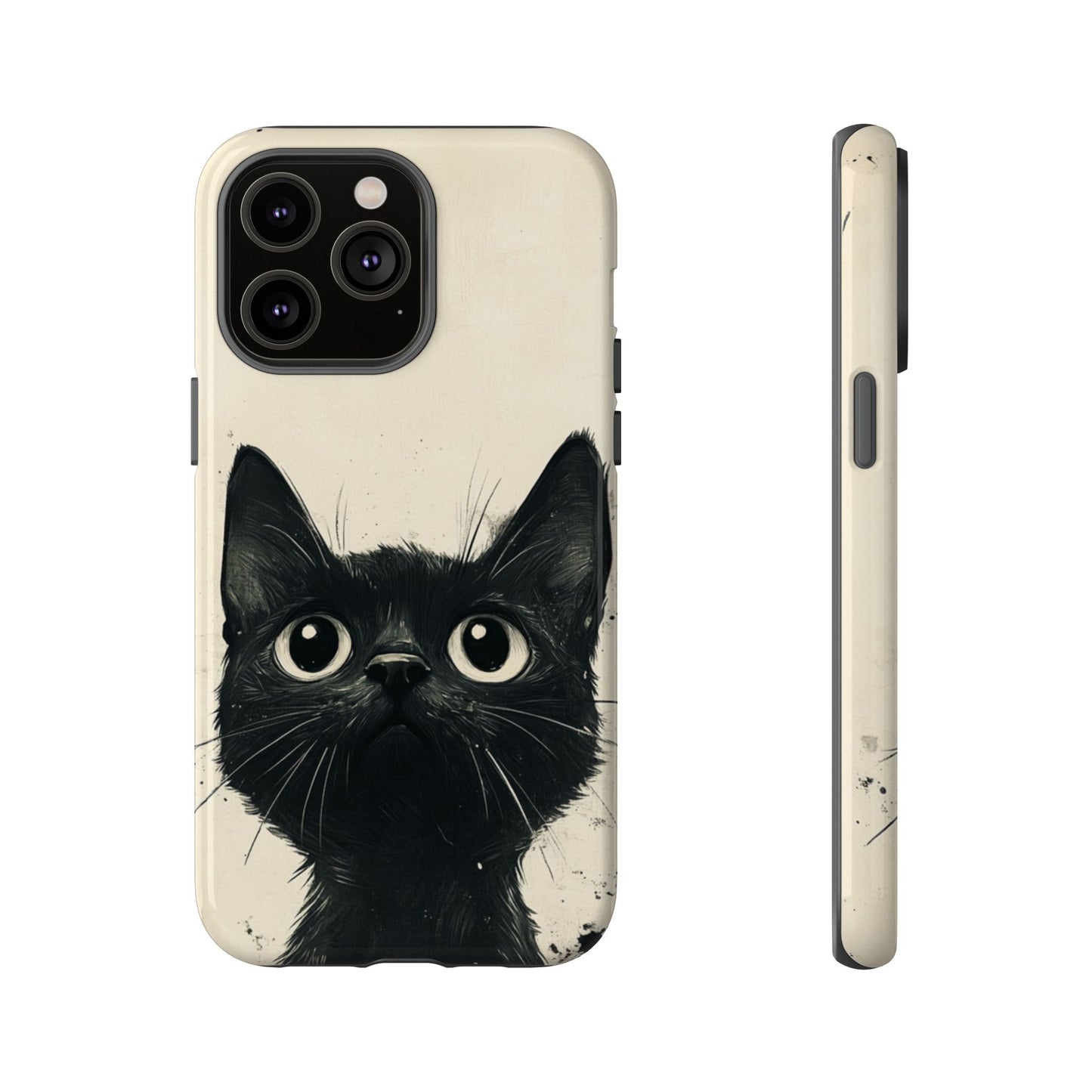 Black Cat Ink Sketch - Tough iPhone Case