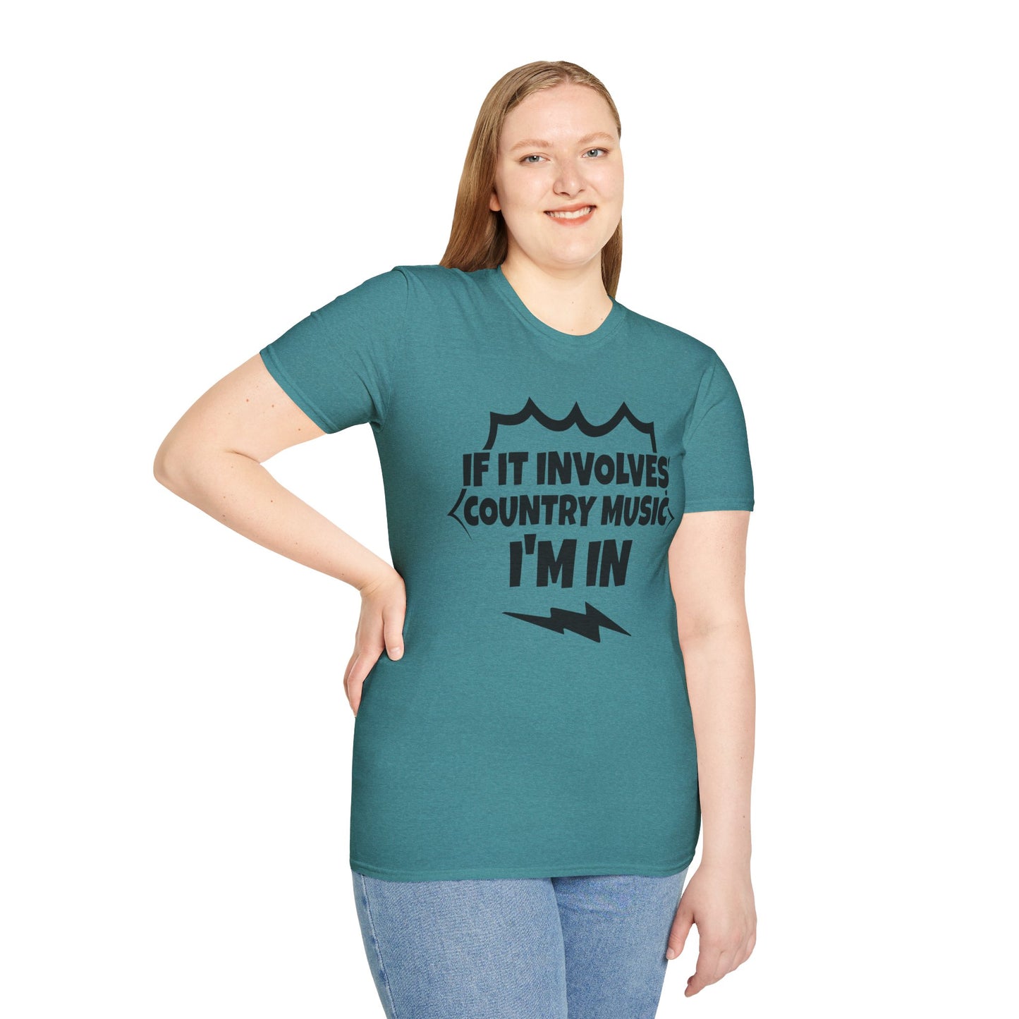 "If It Involves Country Music I'm In" Unisex Soft-Style T-Shirt