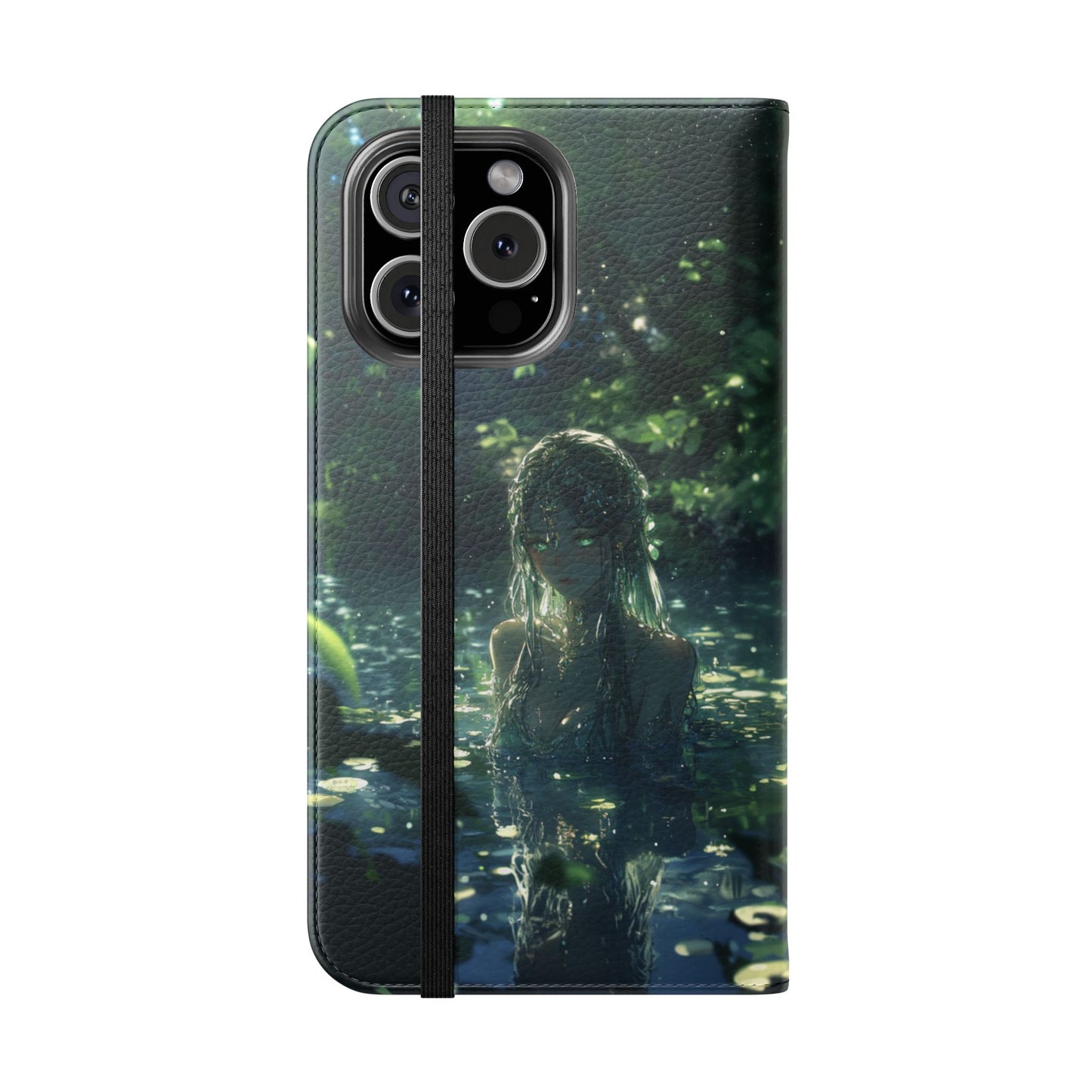 Forest Water Nymph Green Eyes Pond - Wallet Flip Case