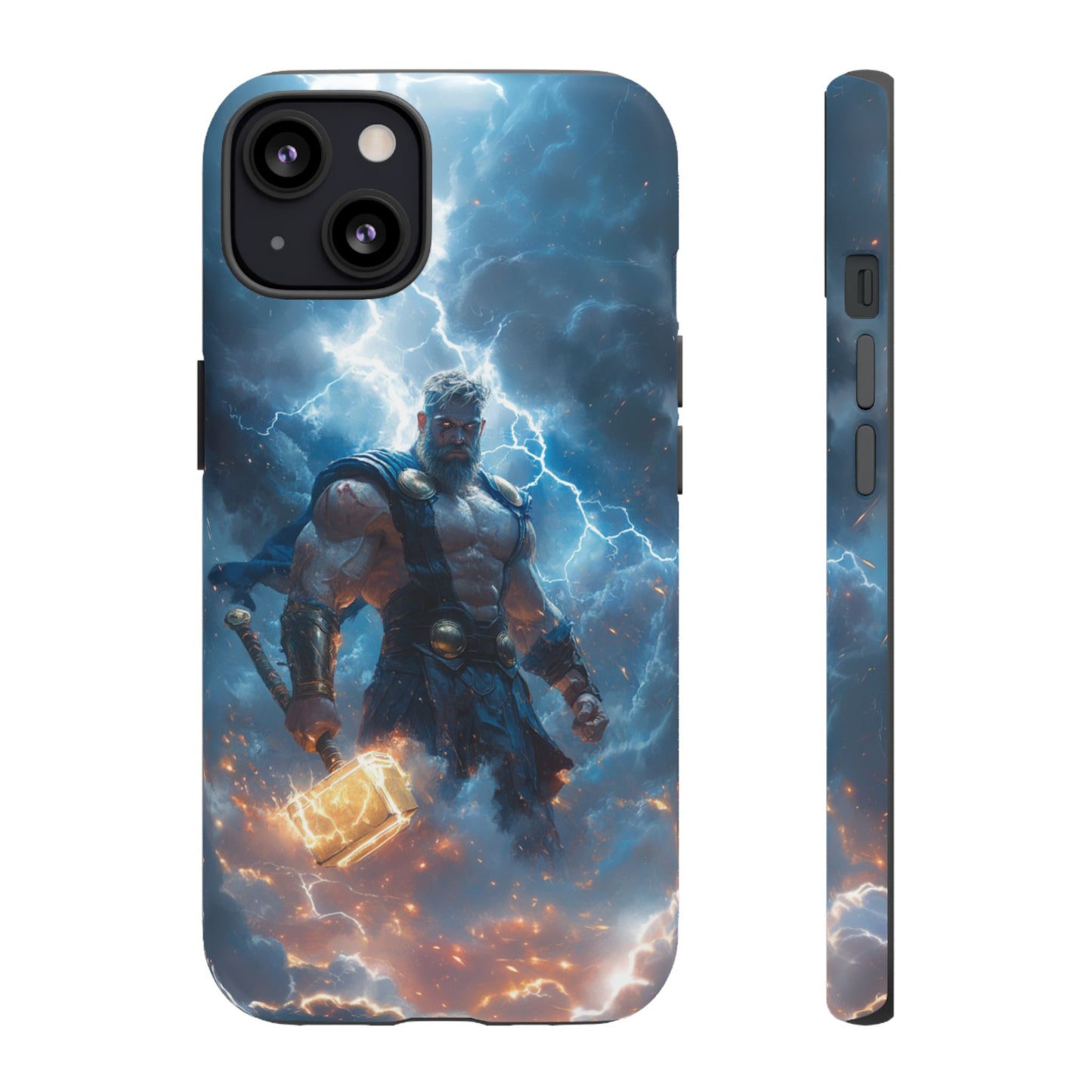 Thunderous Might: Thor Wielding Mjölnir Phone Case - iPhone, Google Pixel, Samsung