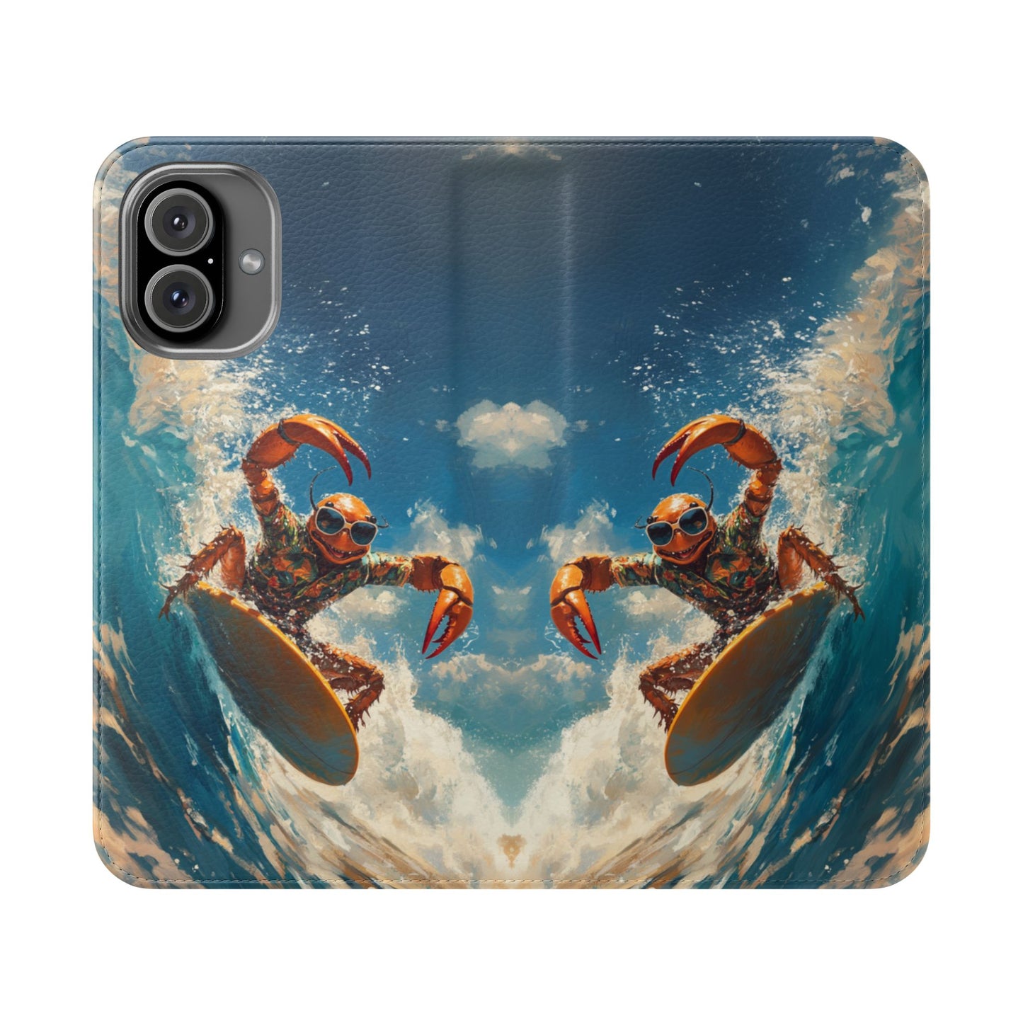 Surfing Crab - Wallet Flip Case