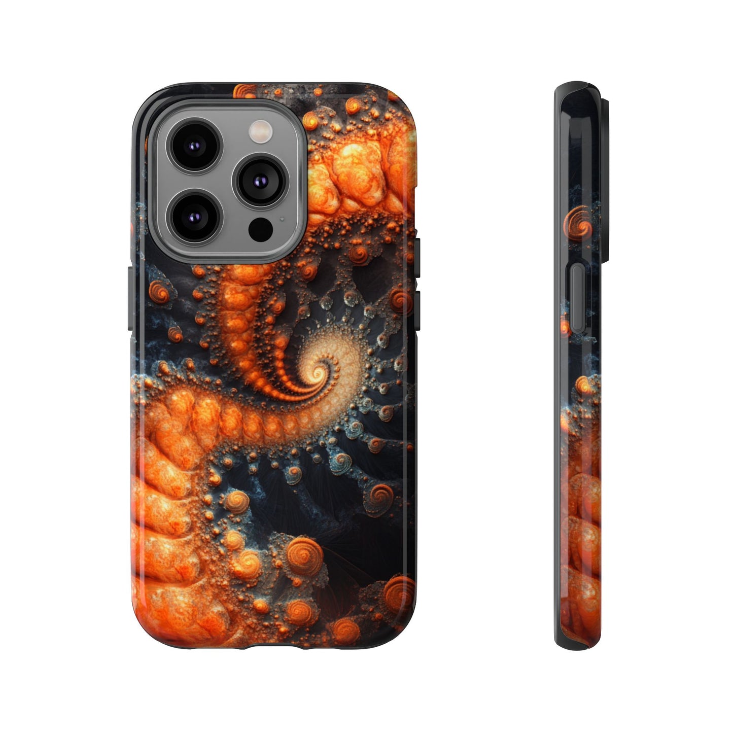 Amber Spiral Fractal – Tough iPhone Case