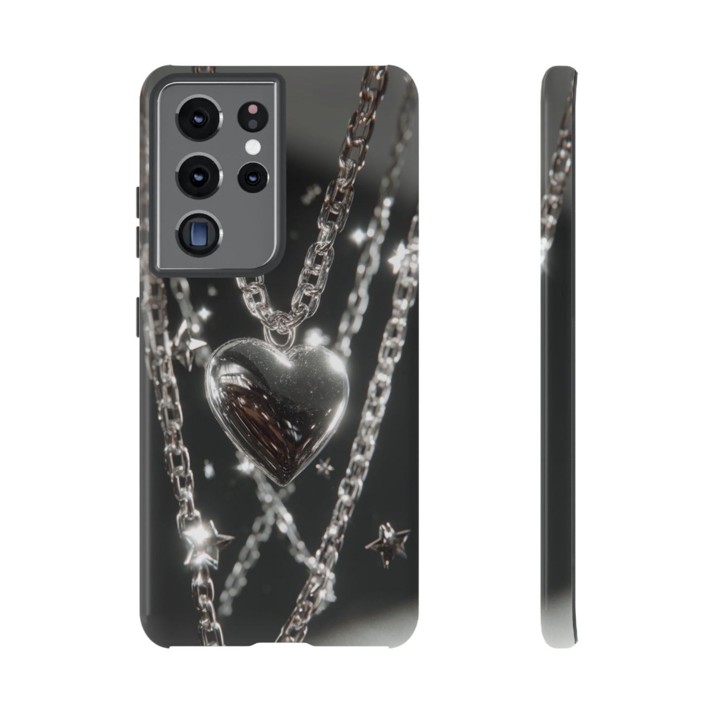 Silver Heart Chains - Tough Samsung Galaxy Case