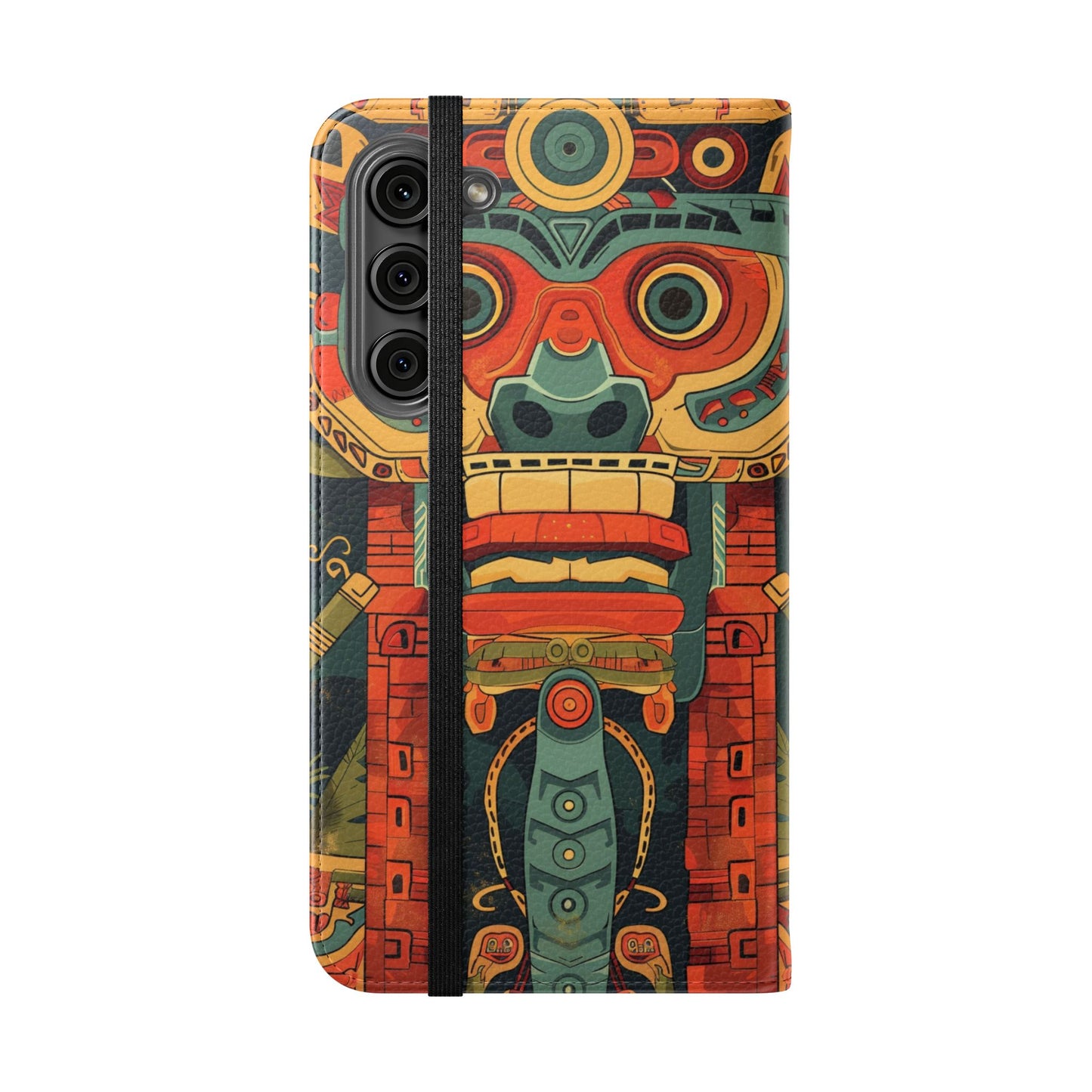 Aztec Totem Mask - Wallet Flip Case