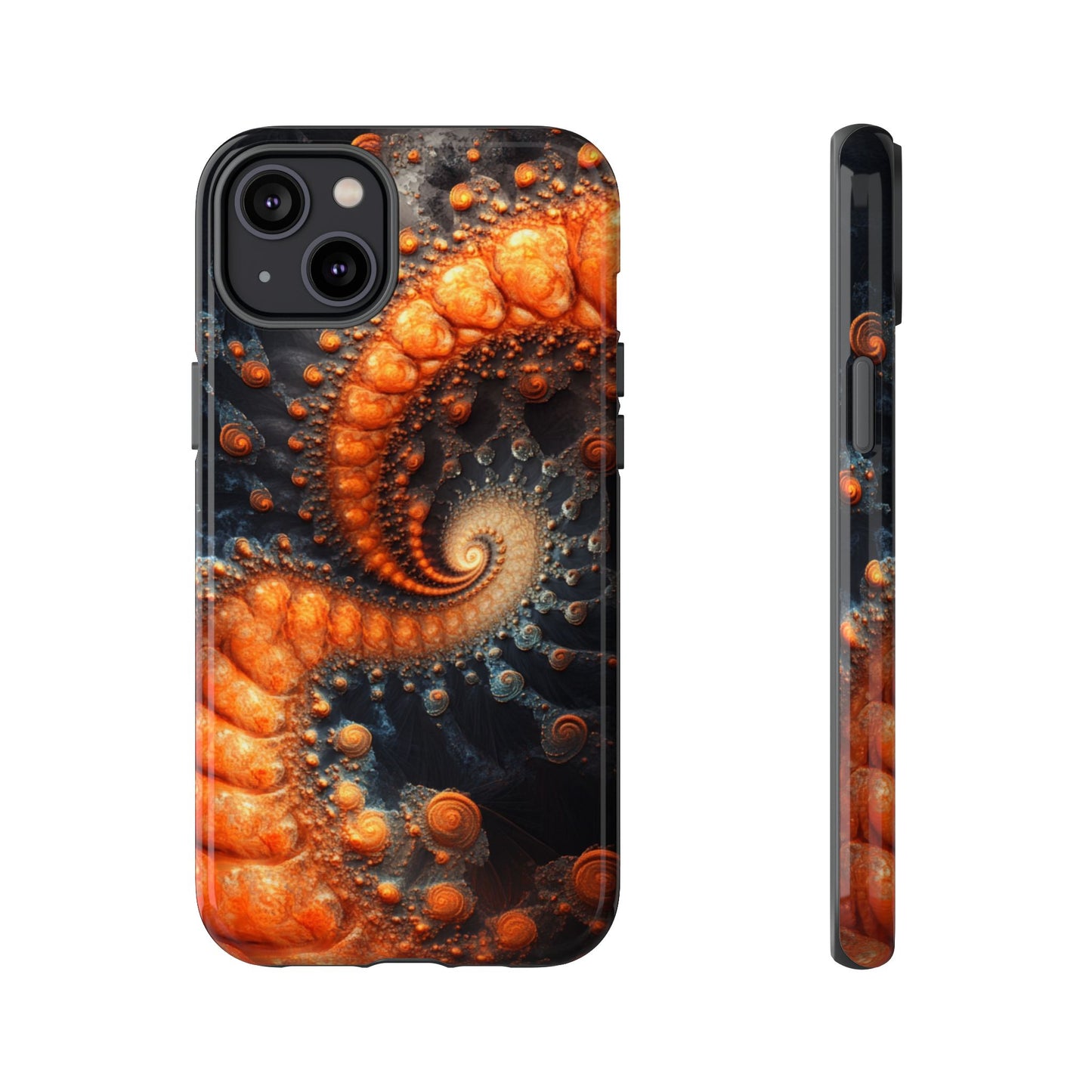 Amber Spiral Fractal – Tough iPhone Case