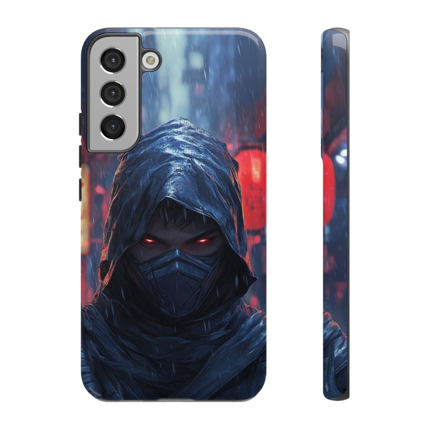 Cyberpunk Ninja Red Eyes Rain - Tough Samsung Galaxy Case