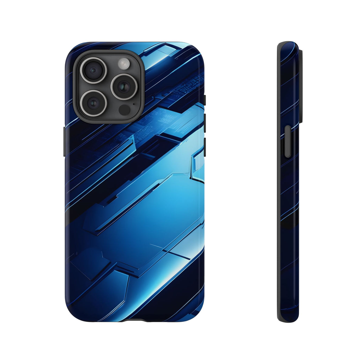Blue Tech Matrix - Tough iPhone Case