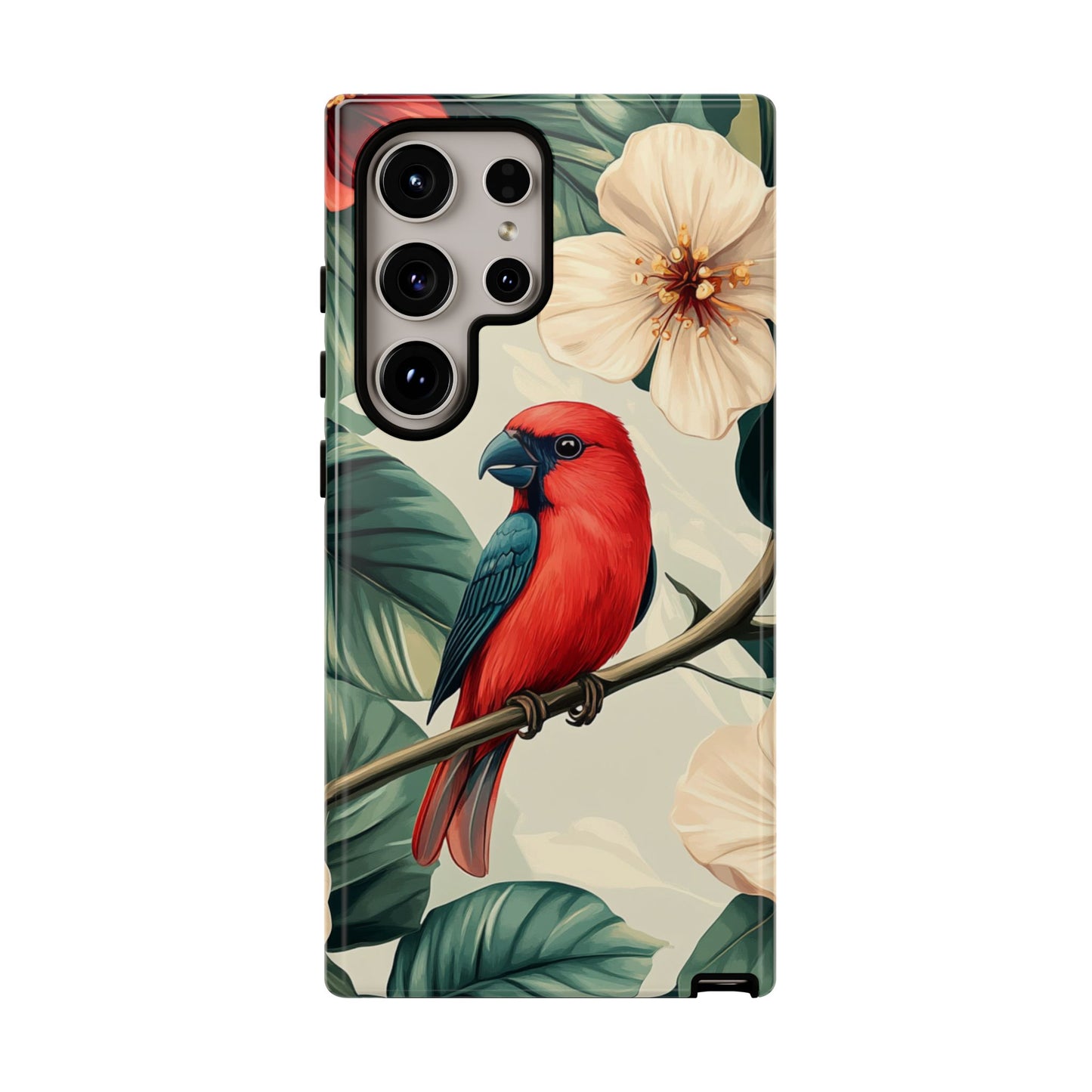 Tropical Bird and Hibiscus Phone Case – iPhone, Google Pixel, Samsung Galaxy