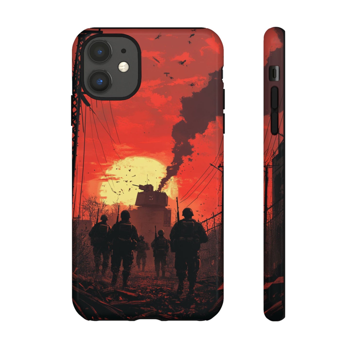 Dystopian Sunset Soldier Phone Case - iPhone, Google Pixel, Samsung Galaxy