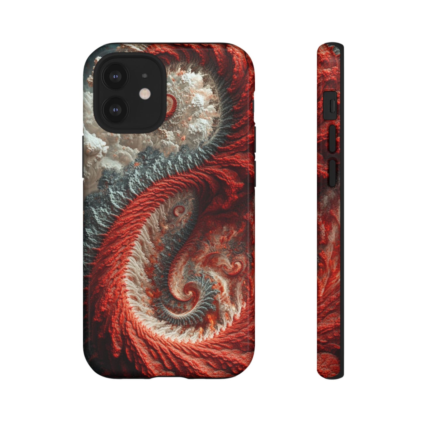 Crimson Spiral Fractal – Tough iPhone Case