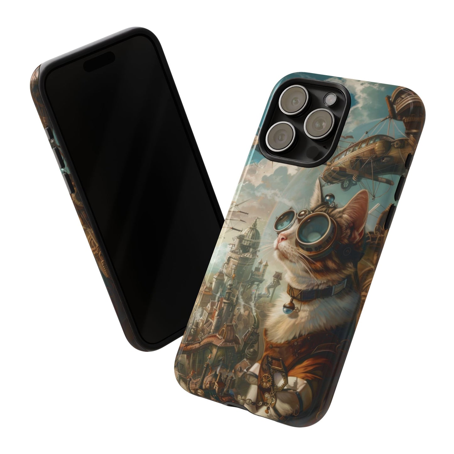 Steampunk Cat Adventurer - iPhone, Google Pixel, Samsung Galaxy