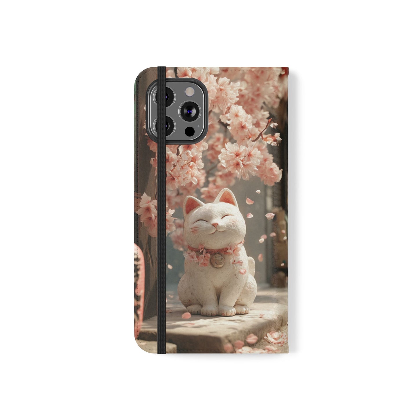 Sakura Lucky Cat - Wallet Flip Case