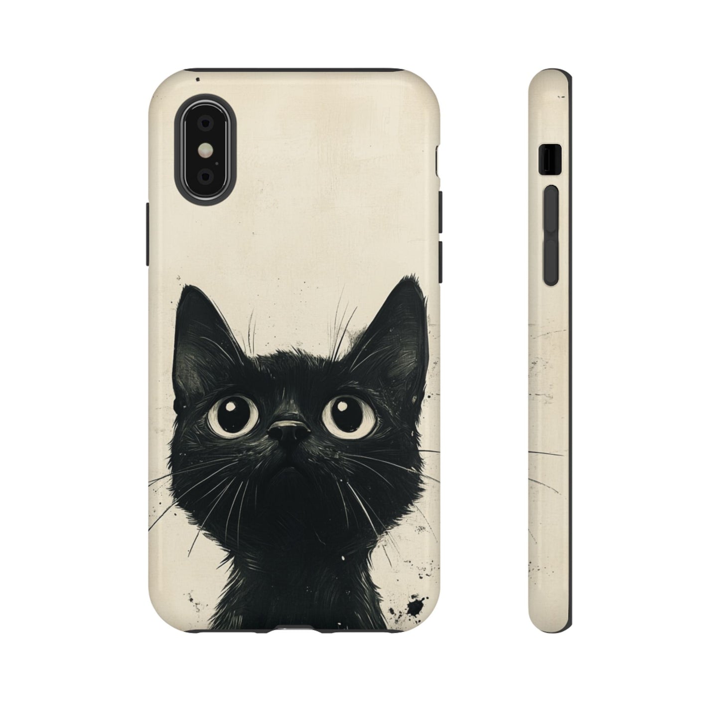 Black Cat Ink Sketch - Tough iPhone Case