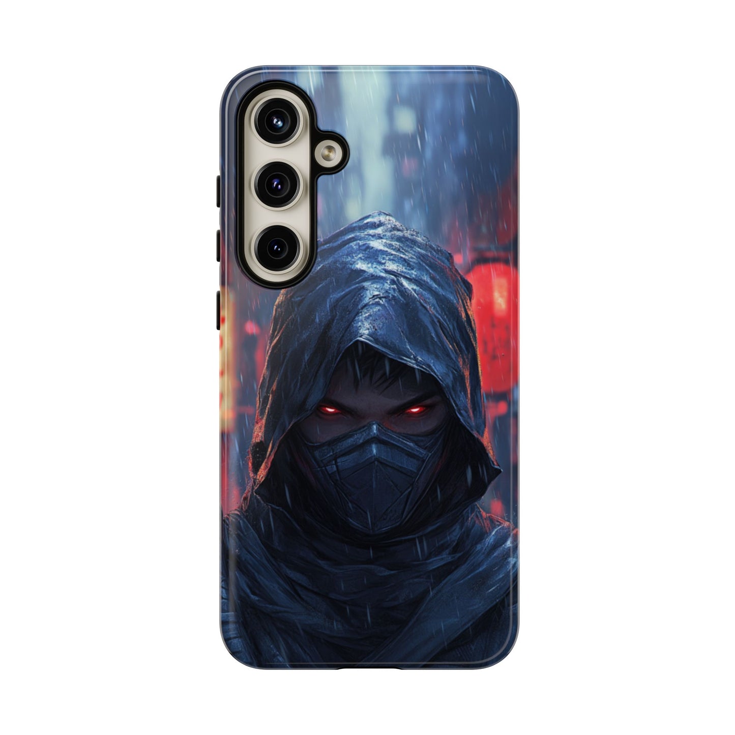 Cyberpunk Ninja Red Eyes Rain - Tough Samsung Galaxy Case